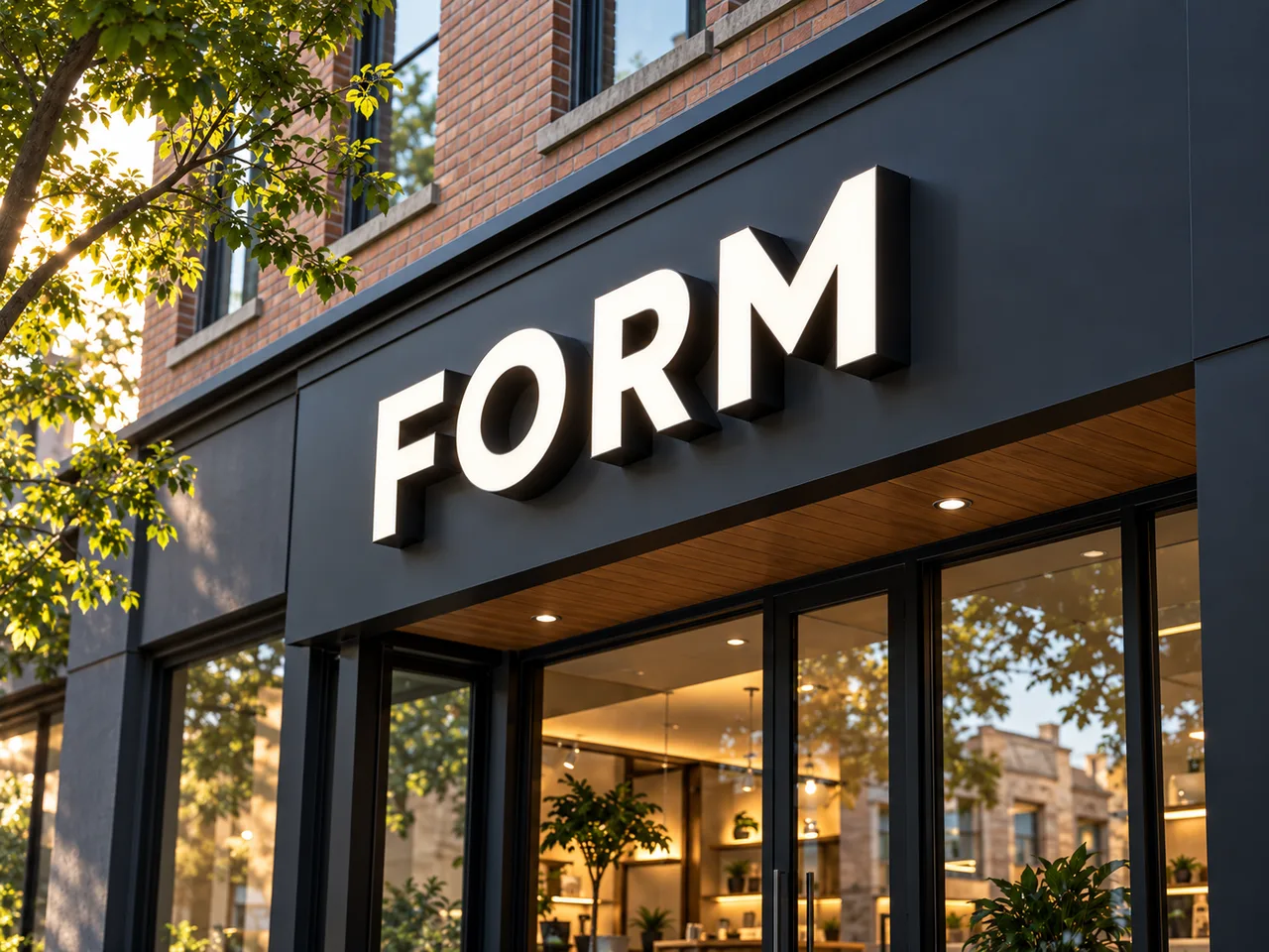 FORM front-lit letters on a commercial facade