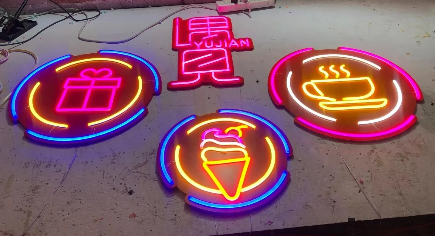 Neon-Style Line Graphics fabrication sample